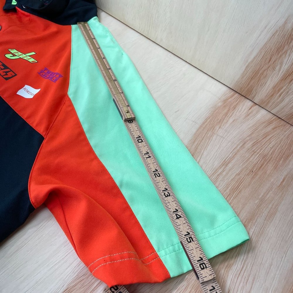 Jordan Air Jumpman 23 23XI Race Team Button Shirt Sz S Color Block Logo Spellout - Picture 10 of 11